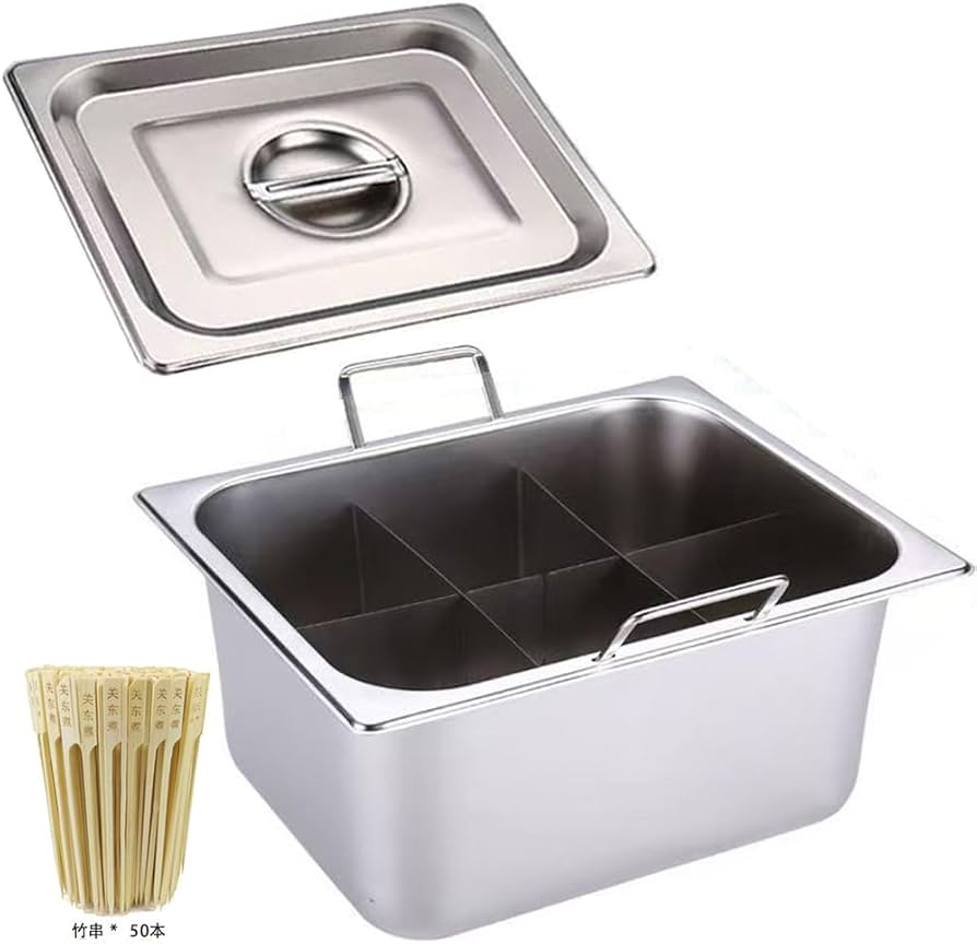 Amazon | GiDoKe おでん鍋 IH対応 角 仕切り鍋 業務用 家庭用 両手鍋 6